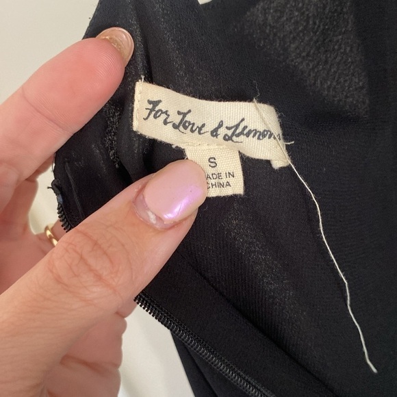 For Love & Lemons Flamenco Maxi Off the Shoulder Dress in Black Women's Small - Picture 10 of 13